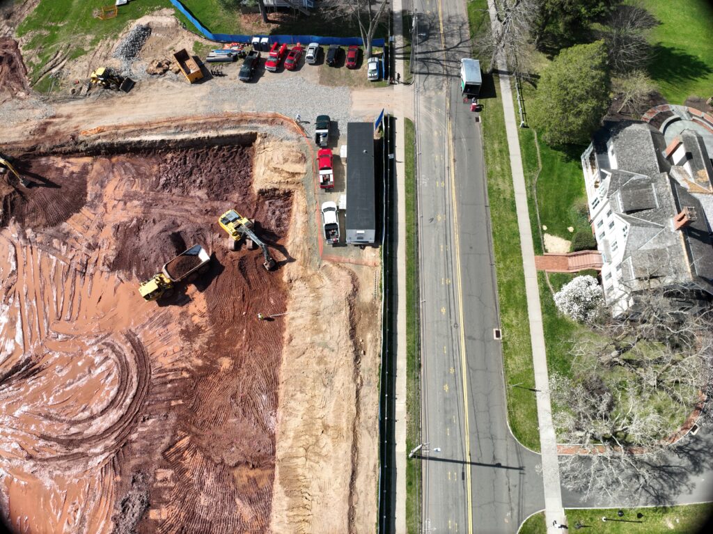 Drone progress photo during inspection of project site. 